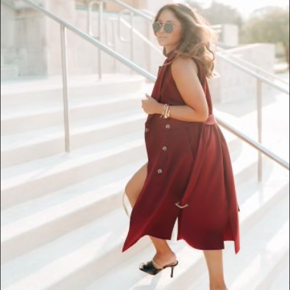 Jackets & Blazers - Sleeveless trench coat (wine)